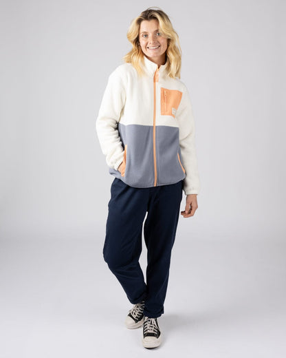 Denya Womens Zip Fleece in Cream