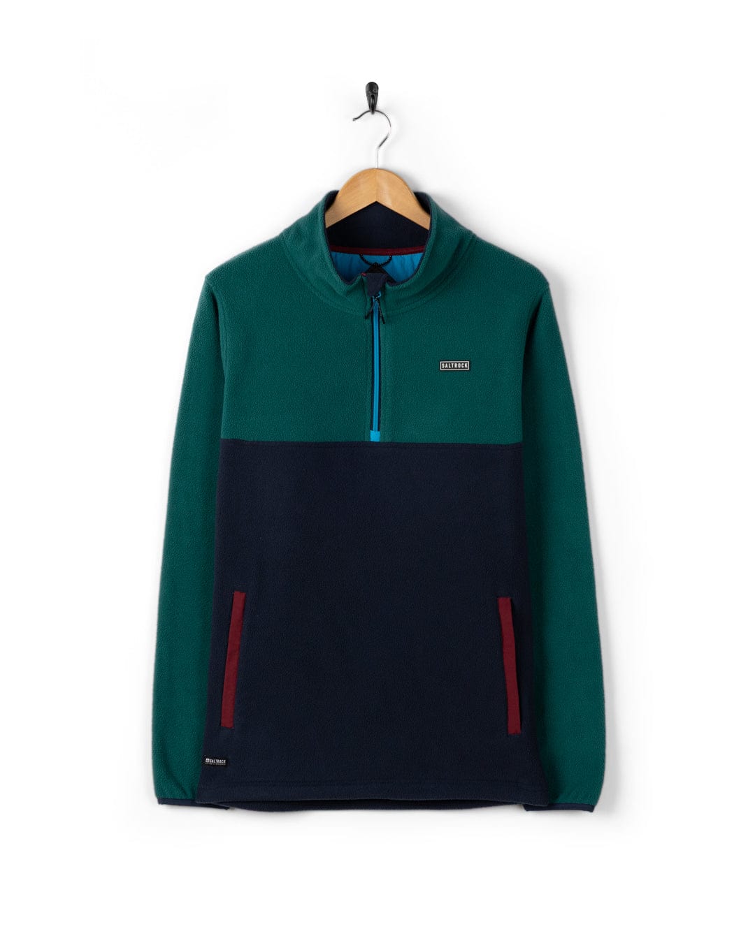 Theo Block - Mens Fleece - 1/4 Neck - Green/Blue
