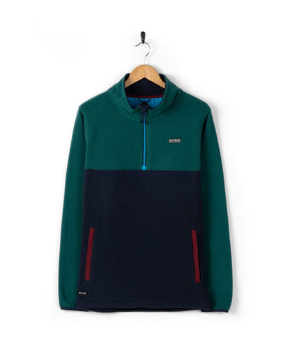 Theo Block - Mens Fleece - 1/4 Neck - Green/Blue