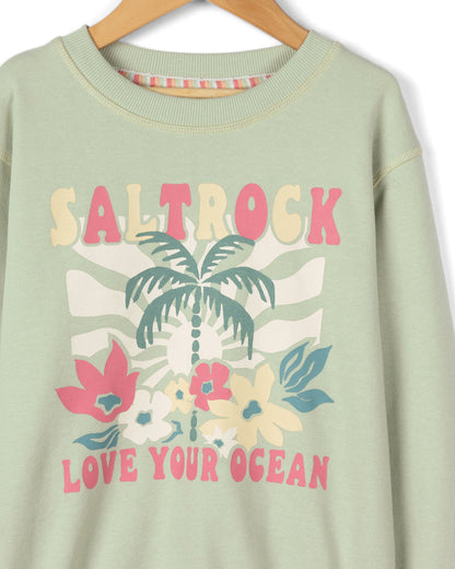 Sun Daze Kids Sweatshirt in Light Green