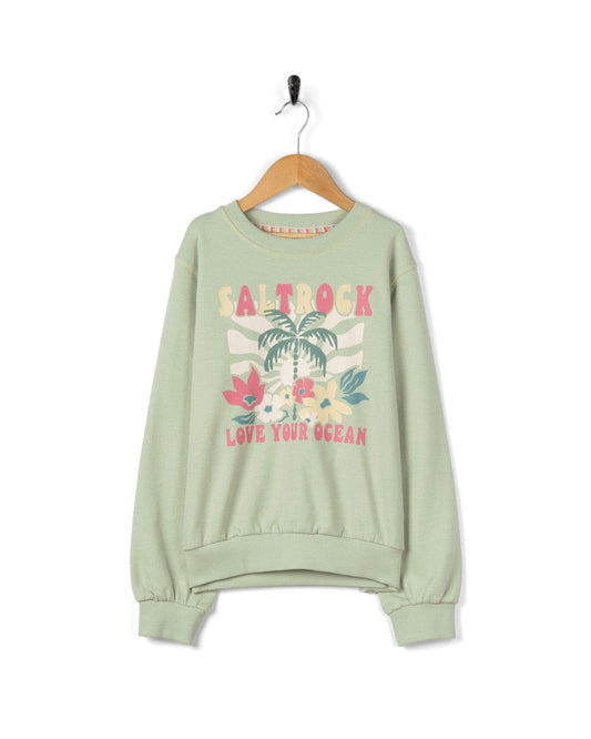 Sun Daze Kids Sweatshirt in Light Green