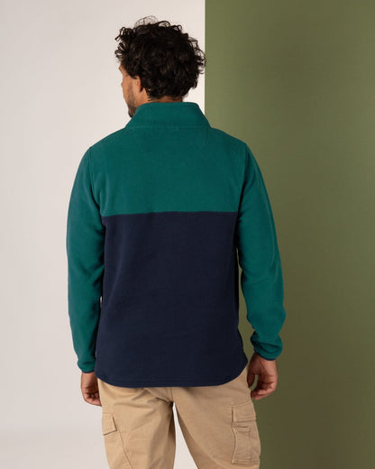 Theo Block - Mens Fleece - 1/4 Neck - Green/Blue