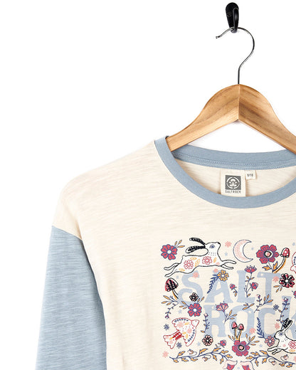 Meadow - Kids Long Sleeve Cropped T-Shirt - Cream