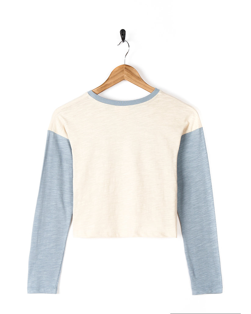 Meadow - Kids Long Sleeve Cropped T-Shirt - Cream
