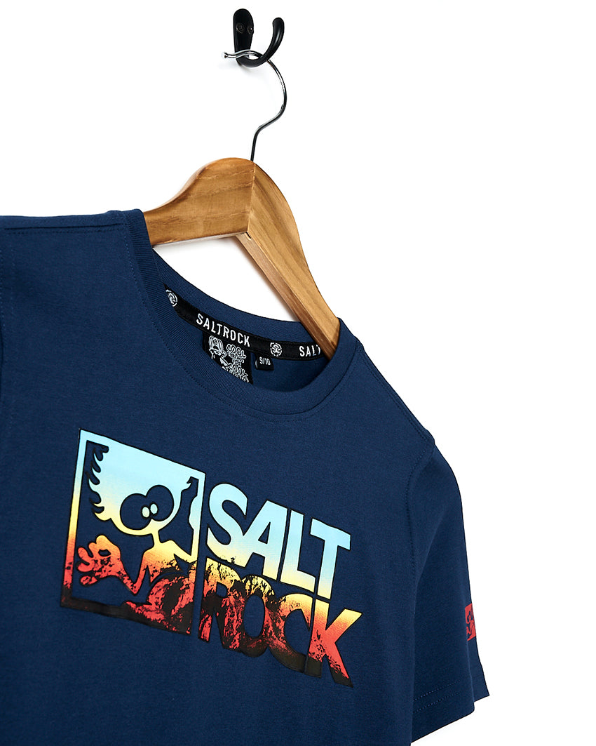 Mount Rock - Boys Short Sleeve T-Shirt - Dark Blue