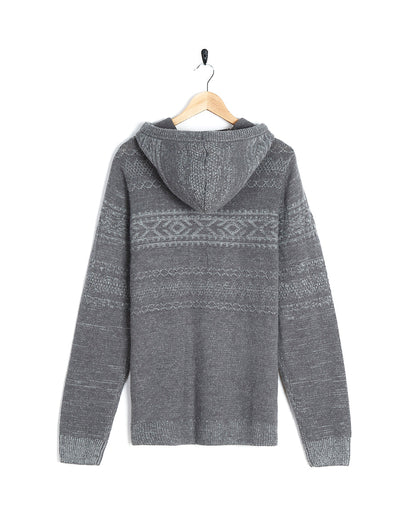 Paxton - Mens Knitted Hoodie - Grey