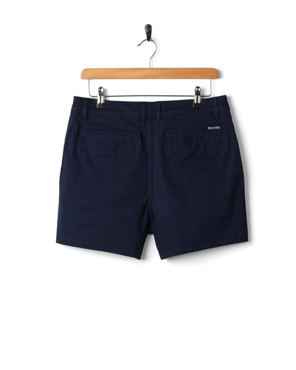 Cara Womens Mid Rise Chino Shorts in Blue