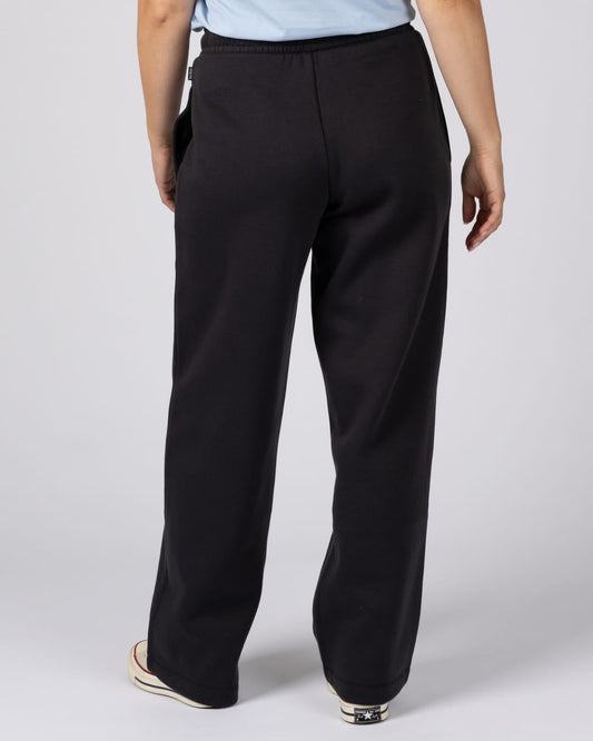 Perfect Set Womens Wide Leg Joggers in Black