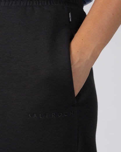 Perfect Set Womens Wide Leg Joggers in Black