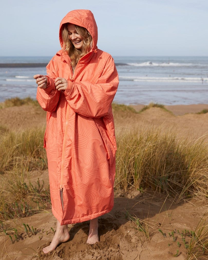 Recycled Four Seasons Changing Robe - Waves - Light Orange