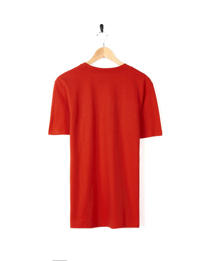 Retro Carve - Mens Short Sleeve T-Shirt - Red