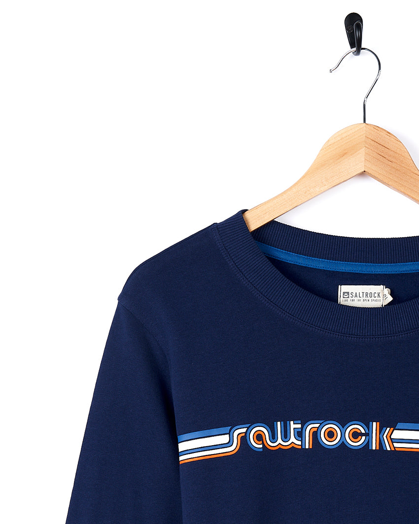 Retro Ribbon - Womens Sweat - Dark Blue