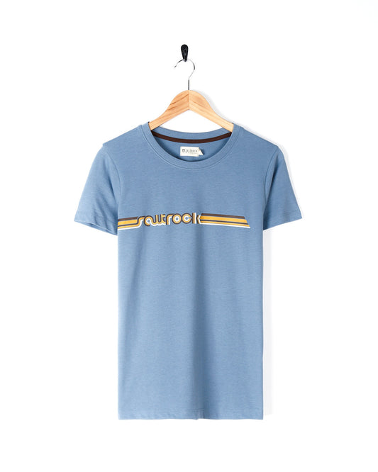 Retro Ribbon - Womens Short Sleeve T-Shirt - Light Blue