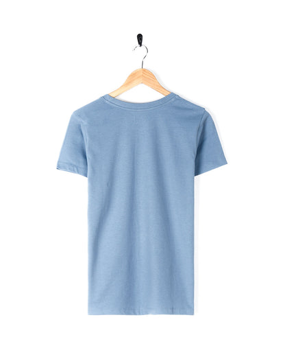 Retro Ribbon - Womens Short Sleeve T-Shirt - Light Blue