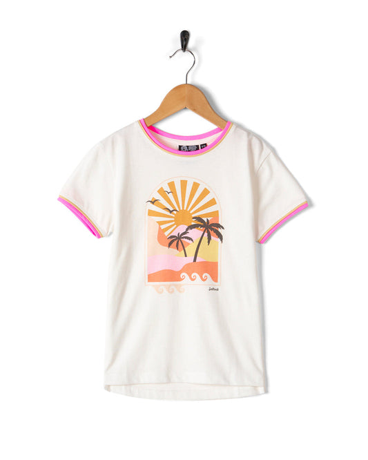 Retro Seascape - Kids Short Sleeve T-Shirt - White