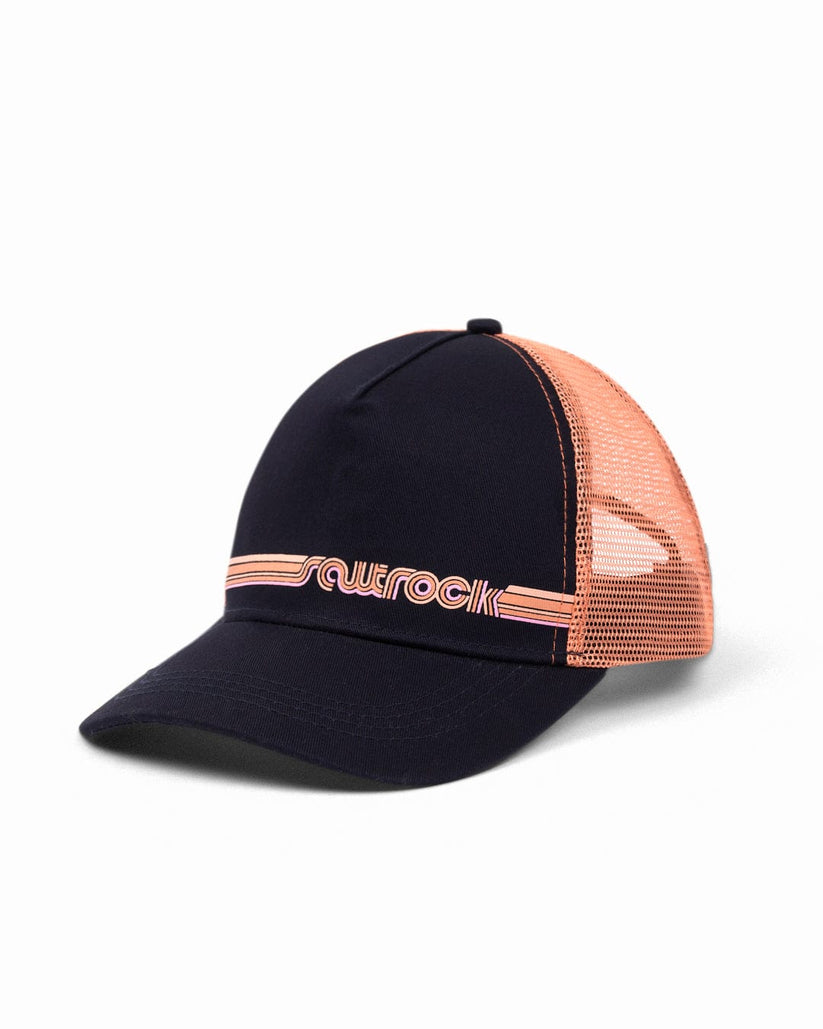 Retro Stripe Trucker Cap - Navy