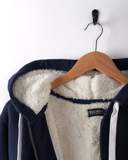 Saltrock Original - Fur Lined Hoodie in Dark Blue