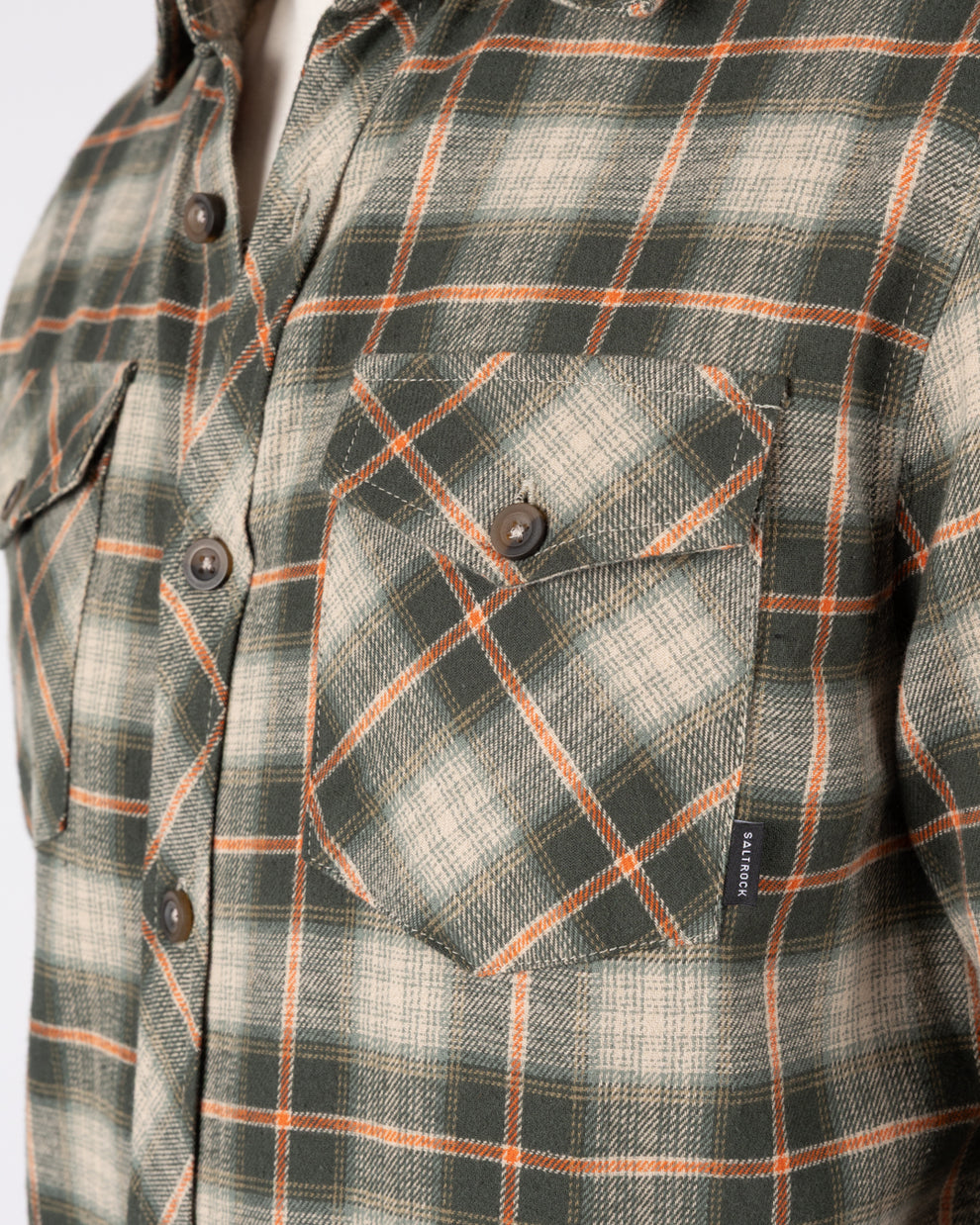 Miles Mens Flannel Shirt in Green Check