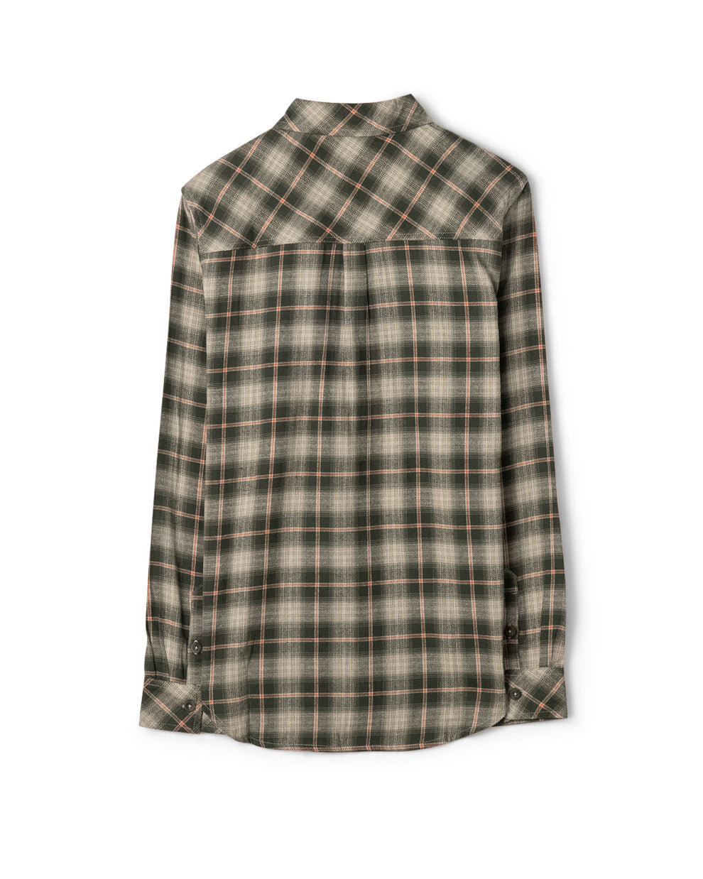 Miles Mens Flannel Shirt in Green Check