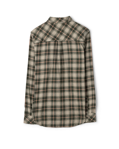 Miles Mens Flannel Shirt in Green Check
