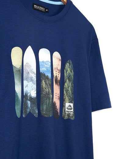 Snowboards - Mens Short Sleeve T-Shirt - Dark Blue