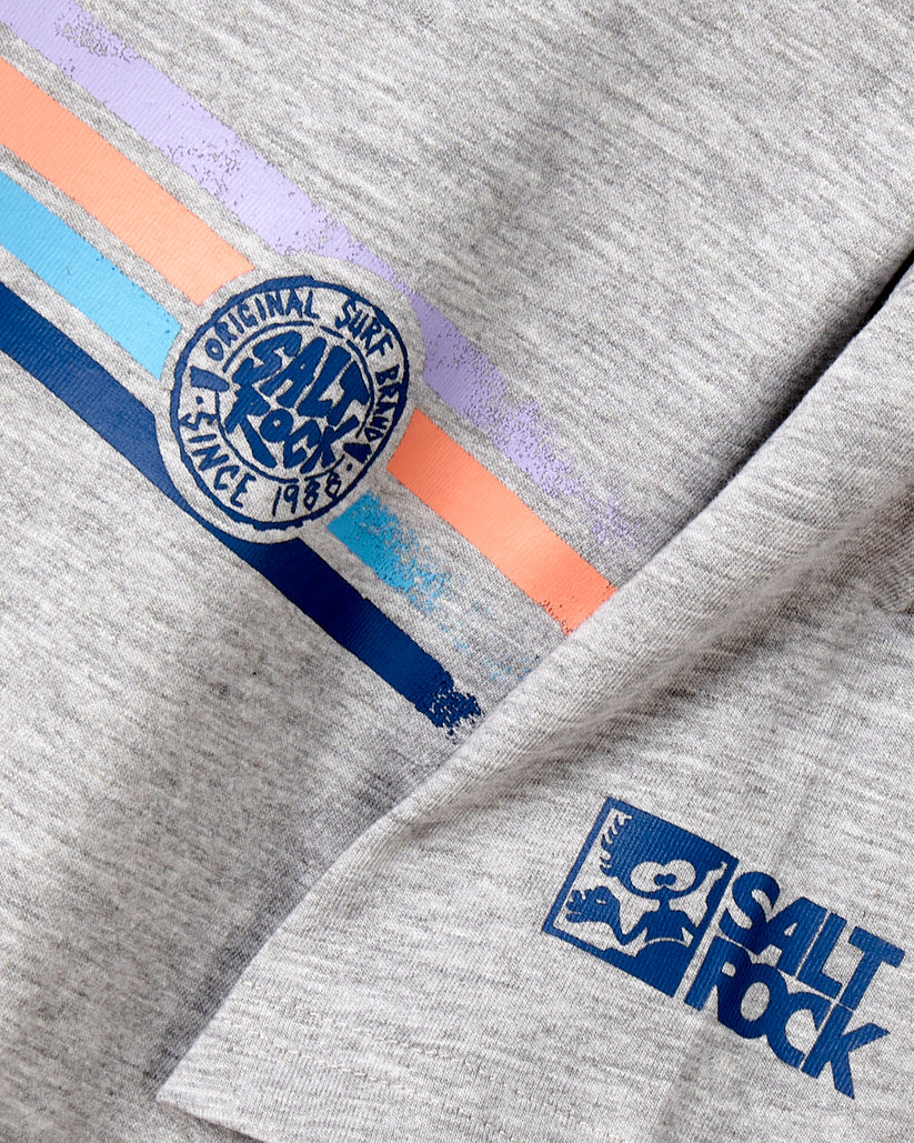 Spray Stripe - Kids Short Sleeve T-Shirt - Grey Marl