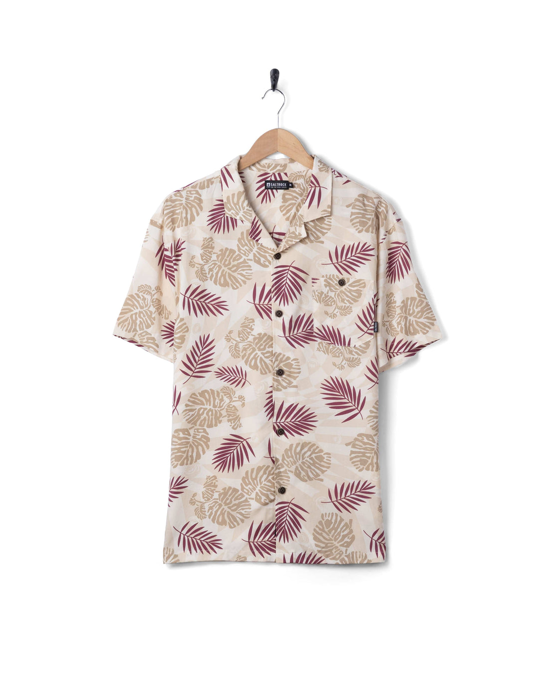 Warp Surf Resort Mens Oversized Short Sleeve Shirt in Cream