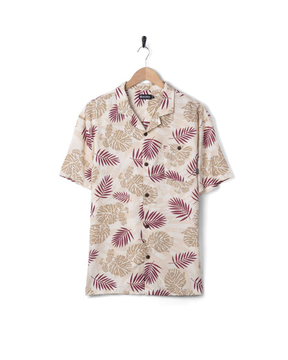 Warp Surf Resort Mens Oversized Short Sleeve Shirt in Cream