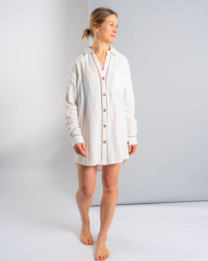 Calma - Womens Oversized Beach Shirt - Cream