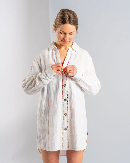 Calma - Womens Oversized Beach Shirt - Cream