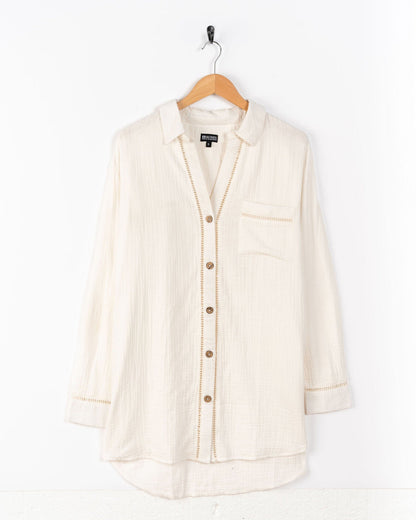 Calma - Womens Oversized Beach Shirt - Cream