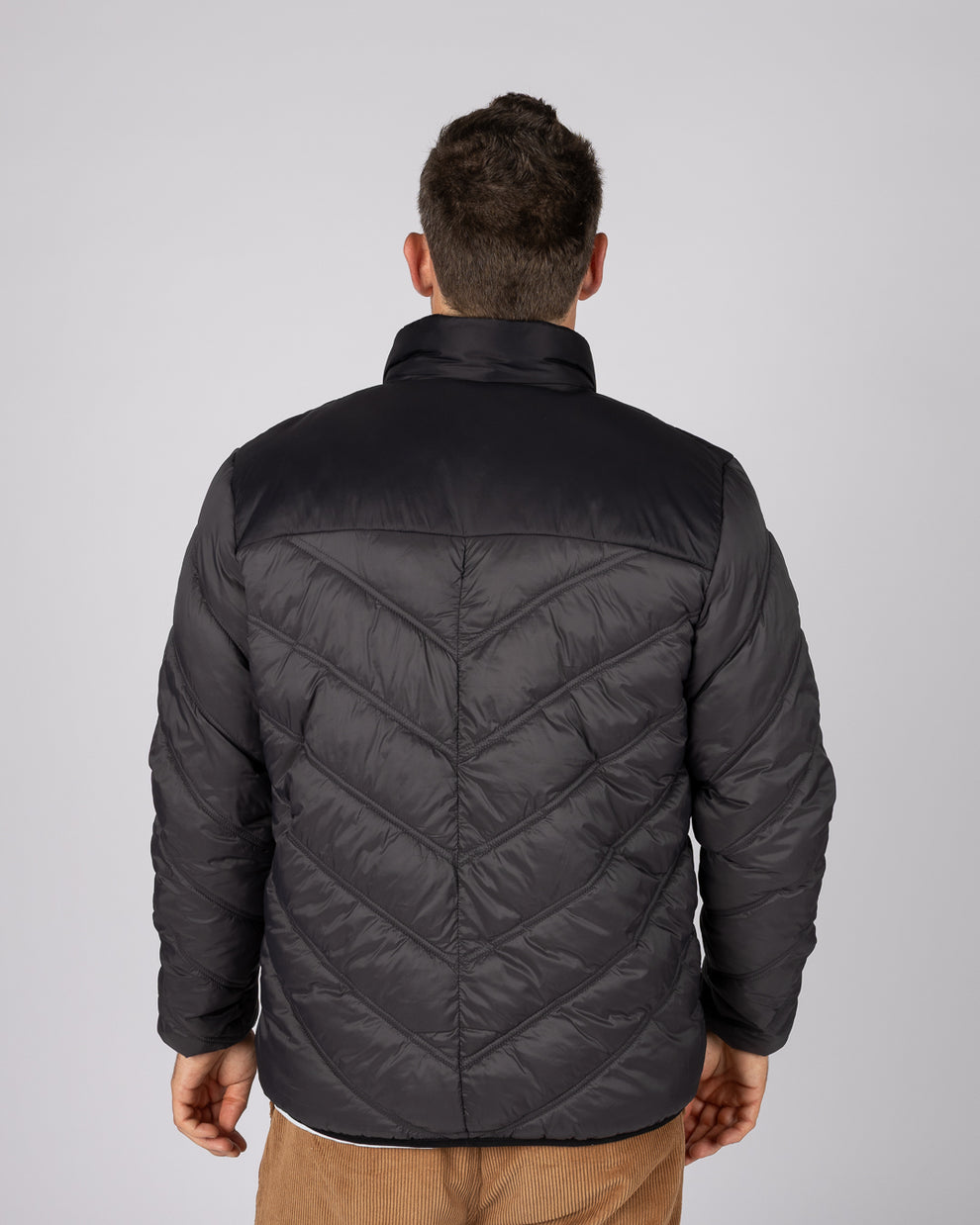 Racer Mens Water Resistant Padded Jacket in Black