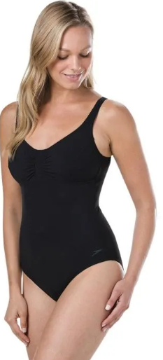 Speedo Shaping Aquagem One-Piece Swimsuit, Black