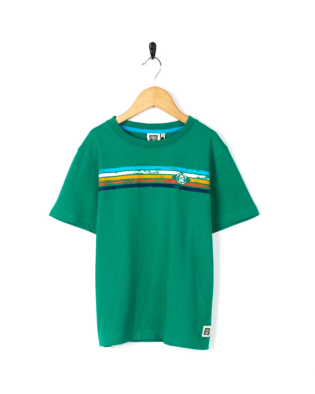Tok Stripe - Kids Short Sleeve T-Shirt - Green
