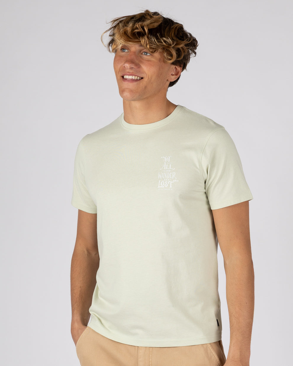 Lost Ships Mens Short Sleeve Tee in Light Green
