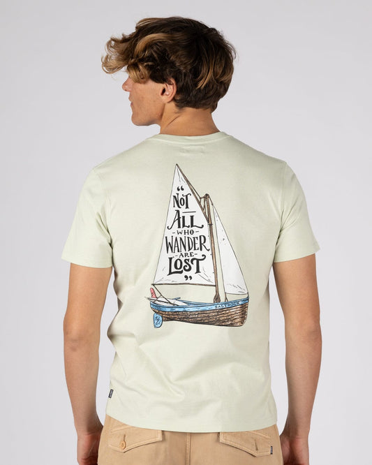 Lost Ships Mens Short Sleeve Tee in Light Green