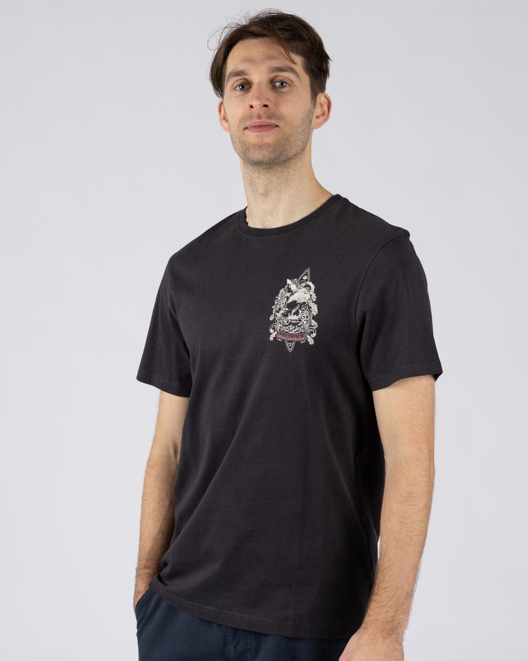 Dark Water Mens Short Sleeve T-Shirt in Dark Grey