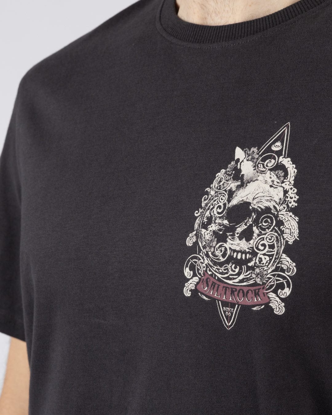 Dark Water Mens Short Sleeve T-Shirt in Dark Grey