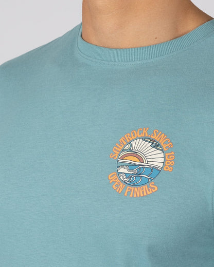 Open Finals Mens Short Sleeve T-Shirt in Blue