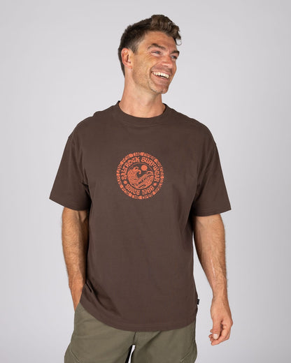 Cult Mens Oversized T-Shirt in Brown