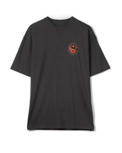 Yin Yang Wave Mens Oversized T-Shirt In Dark Grey