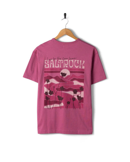 Vista - Womens Oversized Short Sleeve T-Shirt - Dark Pink
