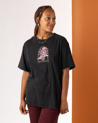 Eclipse Back - Womens Oversized Short Sleeve T-Shirt - Black