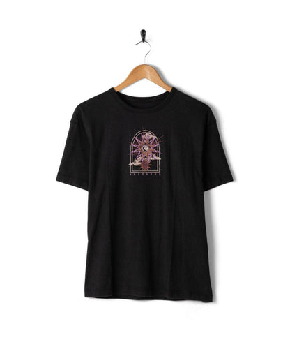 Eclipse Back - Womens Oversized Short Sleeve T-Shirt - Black