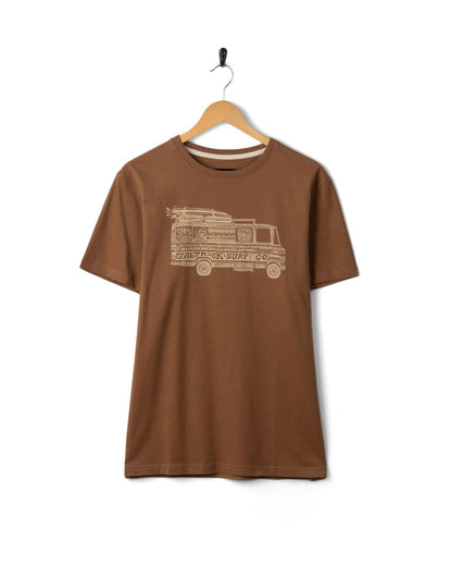 Trail Bus Mens Short Sleeve T-Shirt in Brown