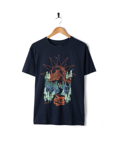 Open Road - Womens Oversized Short Sleeve T-Shirt - Blue
