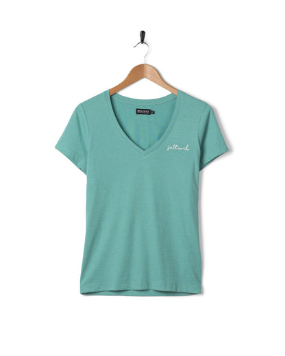 Essential Womens Short Sleeve V-Neck T-Shirt in Blue