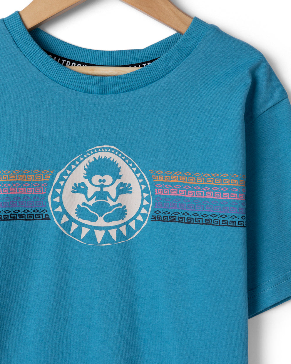Origin Stripe Kids Short Sleeve T-Shirt in Bright Blue
