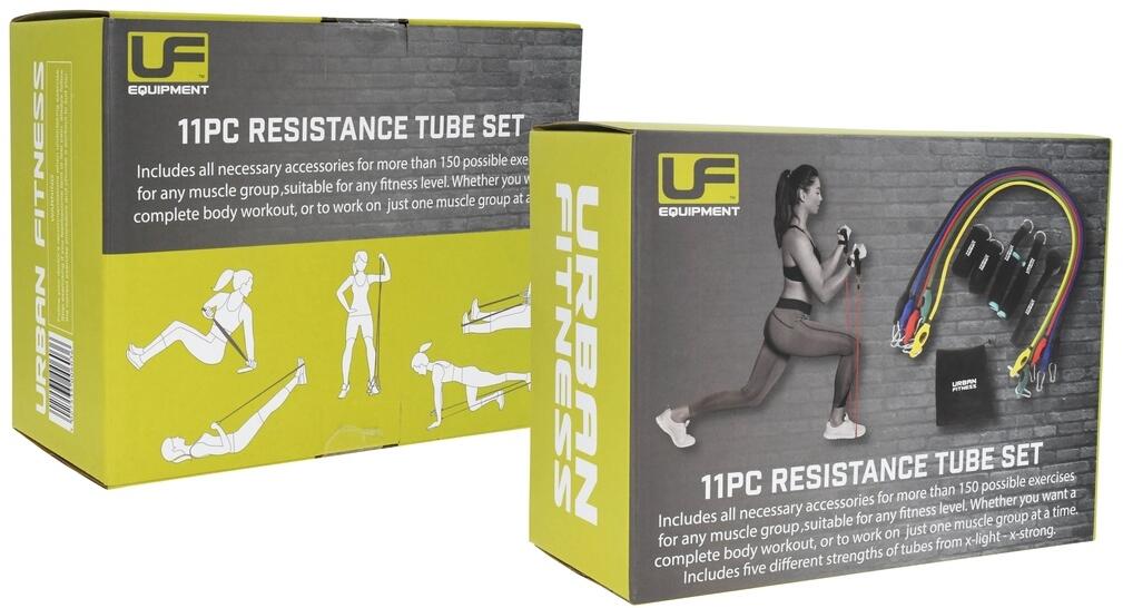 Urban Fitness 11pc Resistance Tube Set