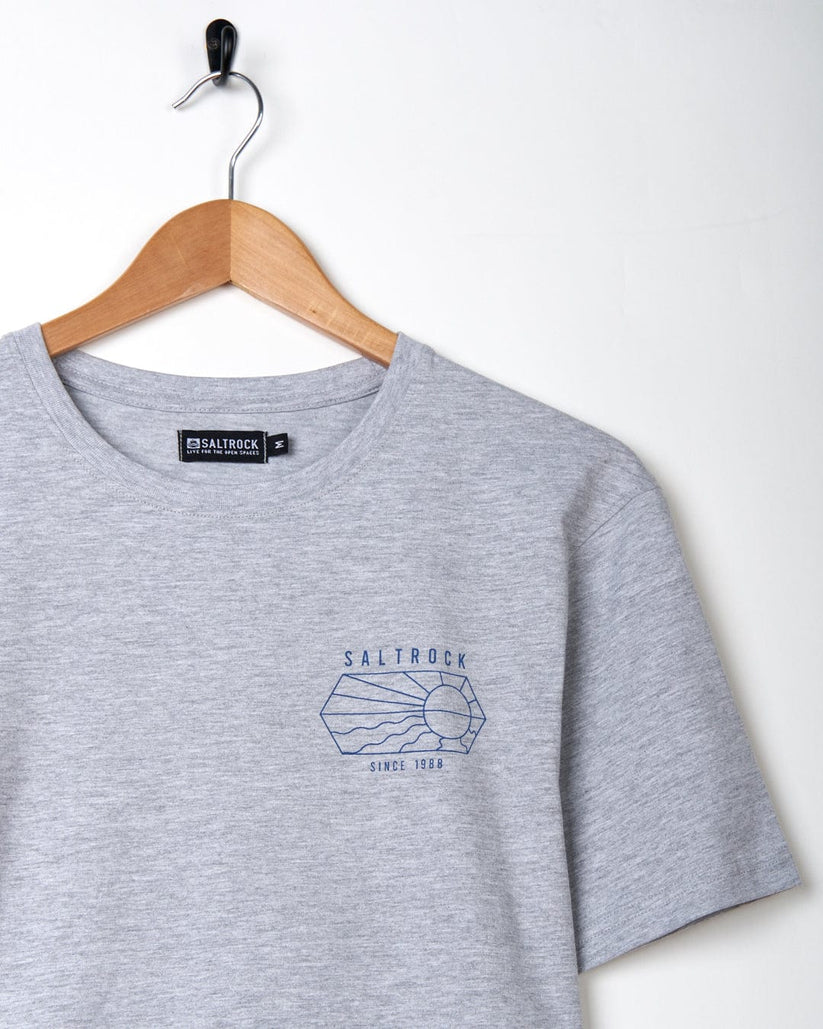 Vantage Outline - Mens Short Sleeve T-Shirt - Grey Marl